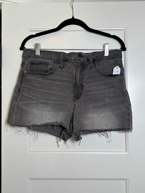 Madewell High-Rise Gray Denim Cutoff Shorts (28)